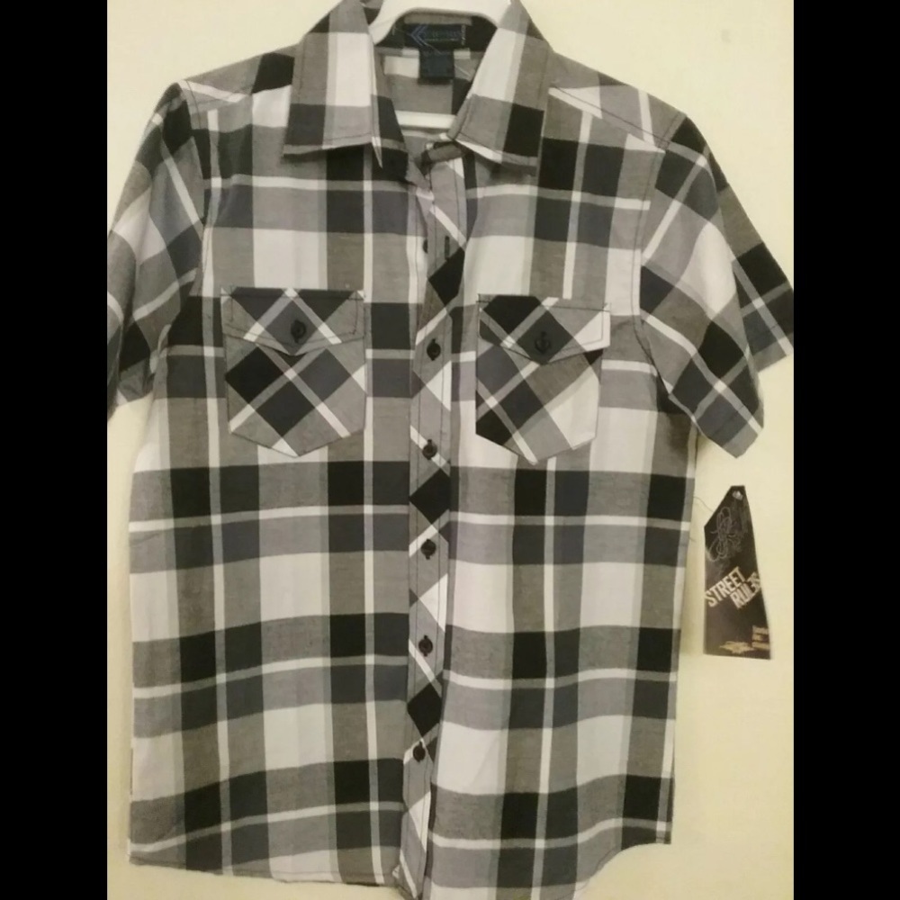 Street Rules Button Down Size 10/12 M Short Sleeve